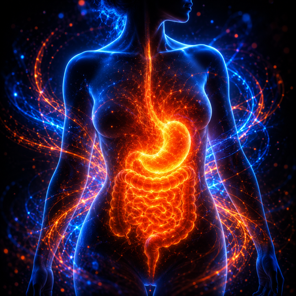 Glowing illustration of healthy metabolism supported by Javatide