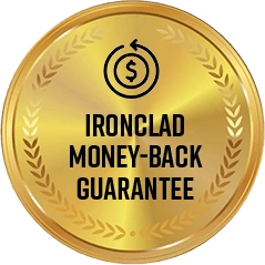 Money-back guarantee seal for Javatide / Dedicated customer support badge for Javatide